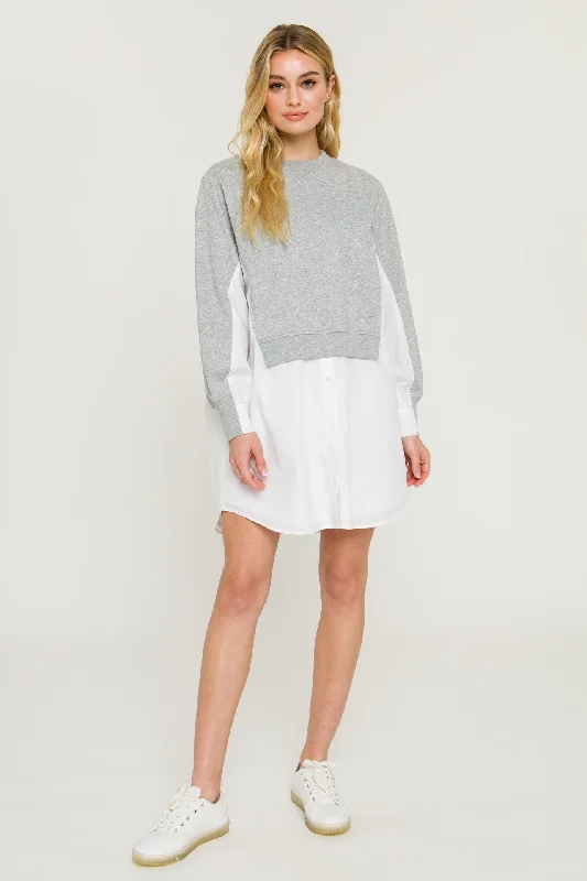 Instant Savings Await!Sweatshirt With Poplin Combo