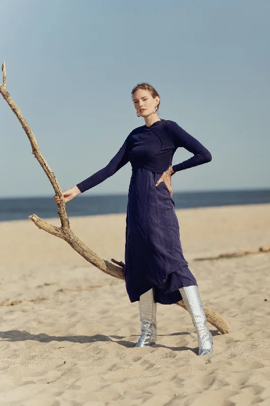 Everything Must Go!V NECK JUMPER-NAVY