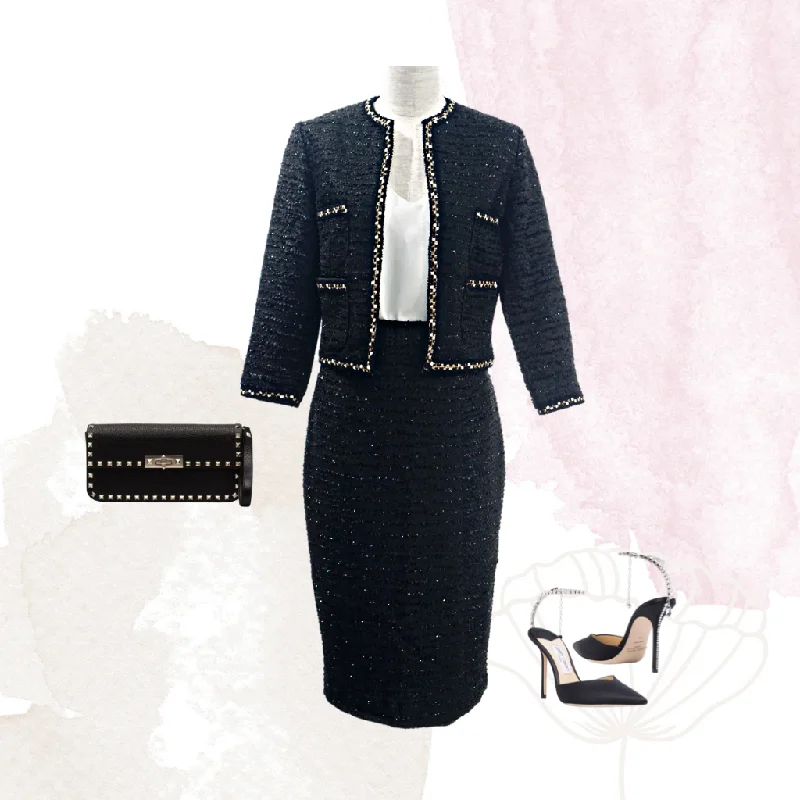 Crazy Discounts Inside!Black Tweed Skirt