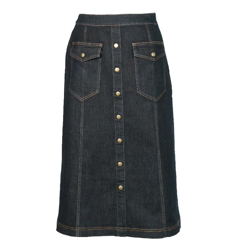 Get More for Less!Buttons & Pocket Denim Skirt