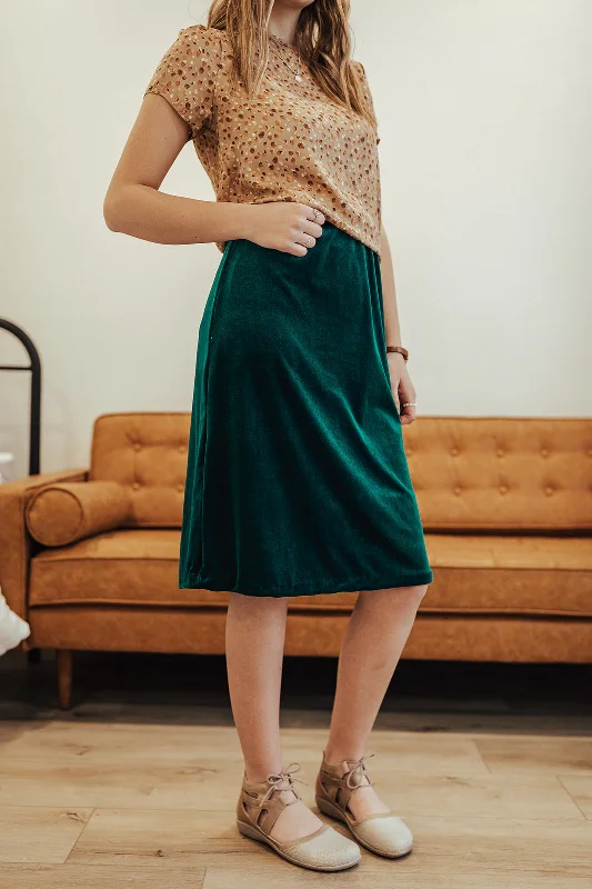 Seasonal Sale – Shop Now!Carrie Stretch Velvet Skirt Peacock
