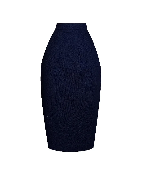 Shop Before It’s Gone!MTO - Denham Skirt in Indigo Blue Linen