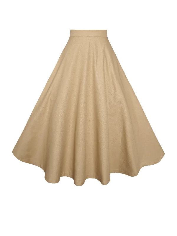 Everything Must Go!MTO - Lilian Skirt in Camel Beige Cotton