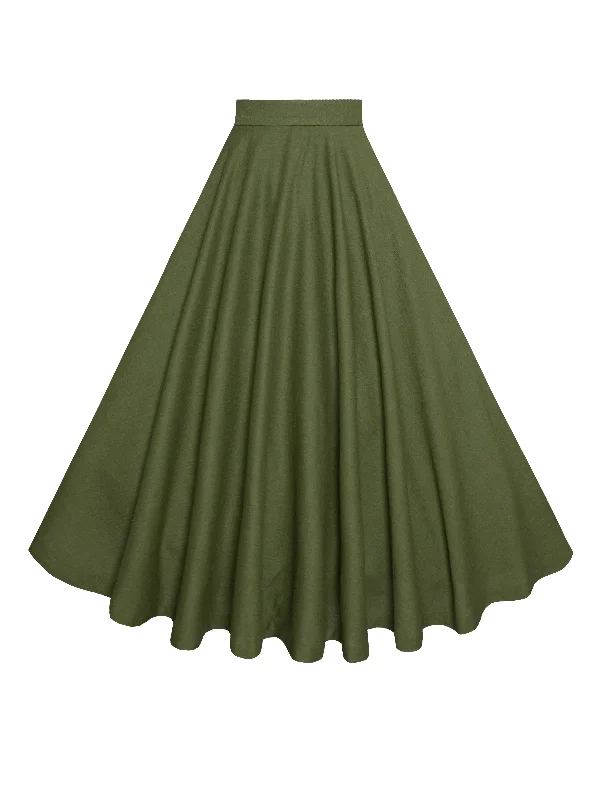 Exclusive Deals Just for You!MTO - Lindy Skirt in Hunters Green Linen