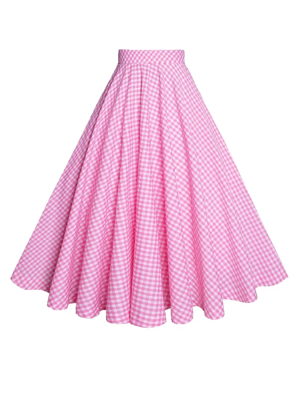 Best Price of the Season!MTO - Lindy Skirt Pink Medium Gingham