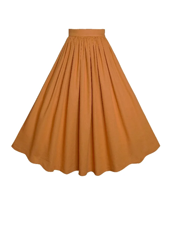 The Best Deals Won’t Wait!MTO - Lola Skirt in Cinnamon Brown Linen