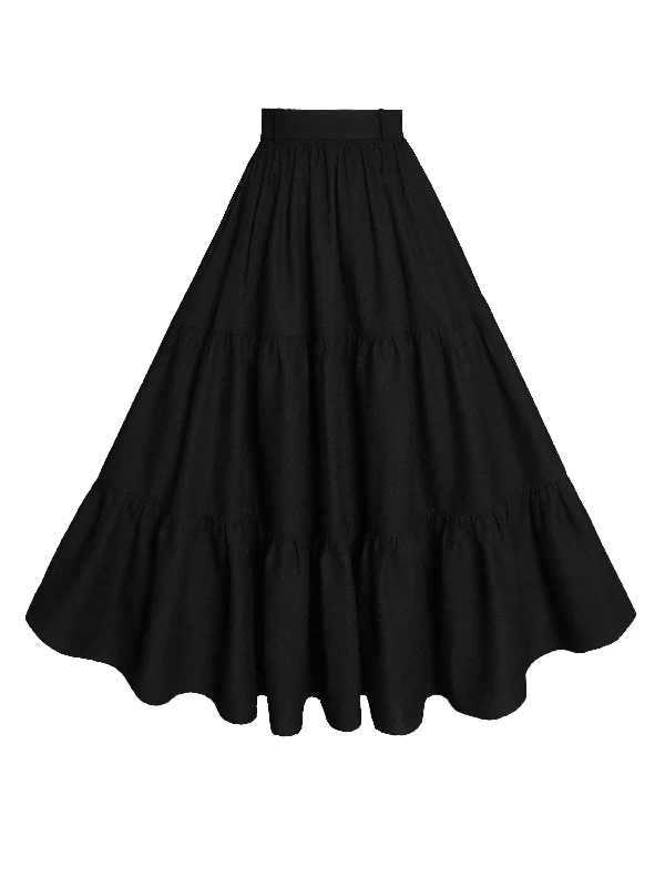 Don’t Wait – Shop Today!MTO - Pippa Skirt in Midnight Black Linen