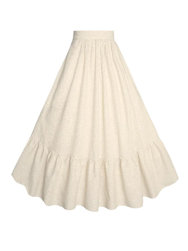 Seasonal Sale – Shop Now!MTO - Rosita Skirt in Parchment Ivory Linen