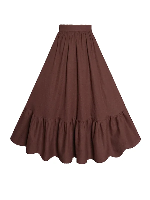 Shop Today, Save Tomorrow!MTO - Rosita Skirt in Walnut Linen
