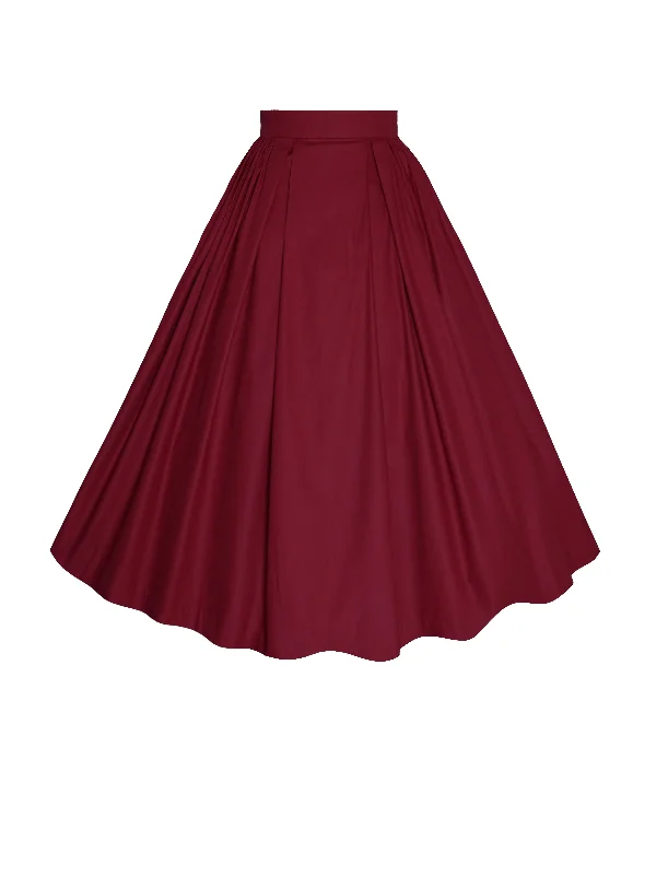 Save Up to 50% Off!MTO - Ruthie in Burgundy Red Cotton