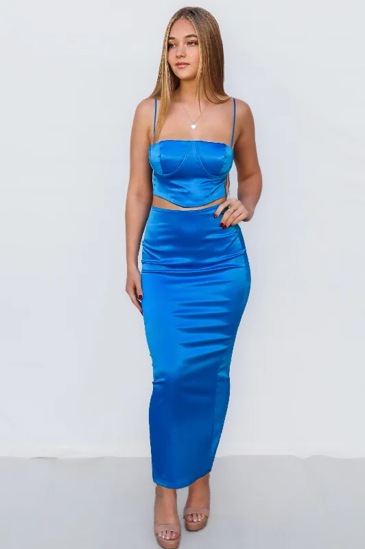Limited Time Offer!Royce Set Skirt - Blue