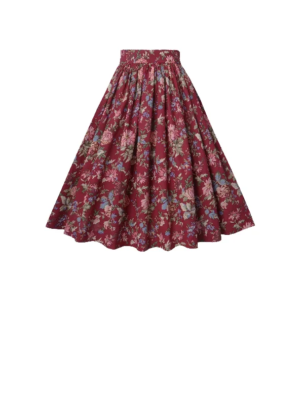 Limited-Time Price Drop!RTS - Size S - Lola Skirt Burgundy "Fallflower"