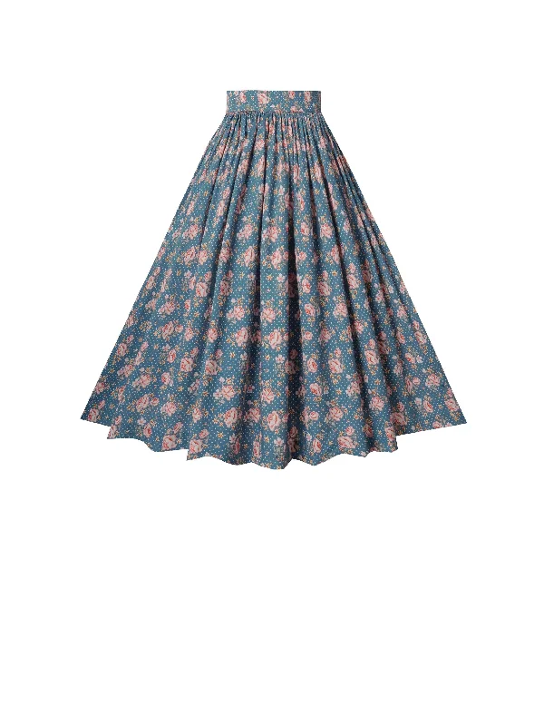 Exclusive Savings This Week!RTS - Size S - Lola Skirt Green "Dots and Florals"