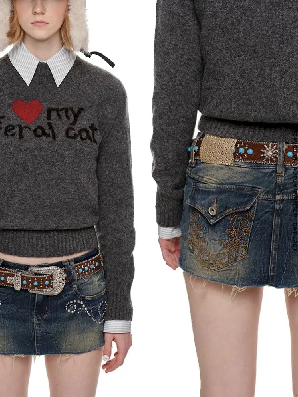 Don’t Wait – Deals Won’t Last!Rivet Hot Rhinestone Denim Skirt【s0000010658】