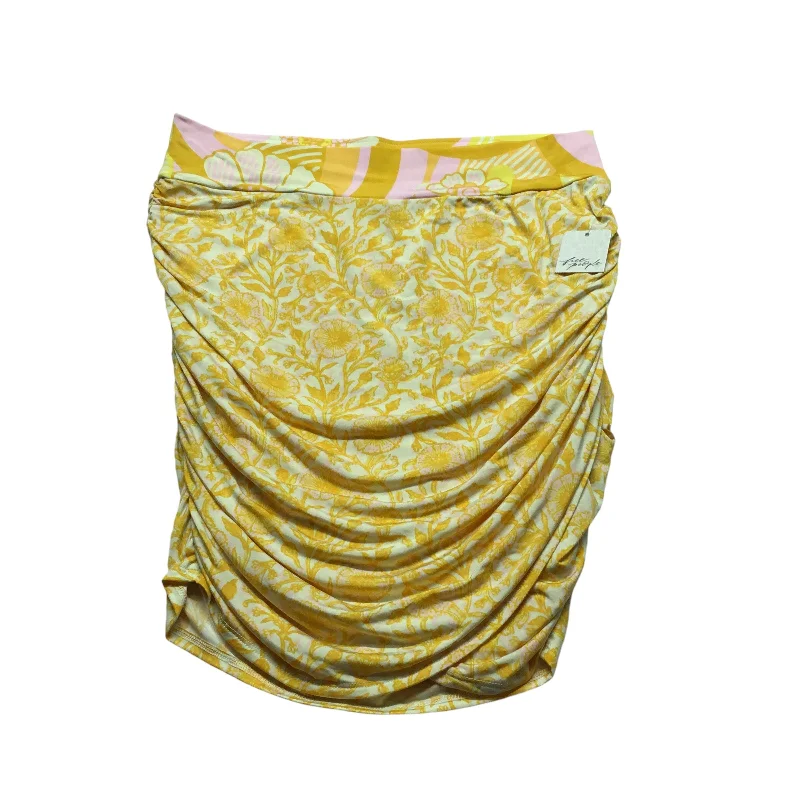Save Up to 50% Off!Skirt Mini & Short By Free People In Pink & Yellow, Size: L