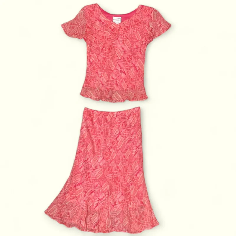Crazy Discounts Inside!Skirt Set 2pc By Karin Stevens In Pink, Size: 10