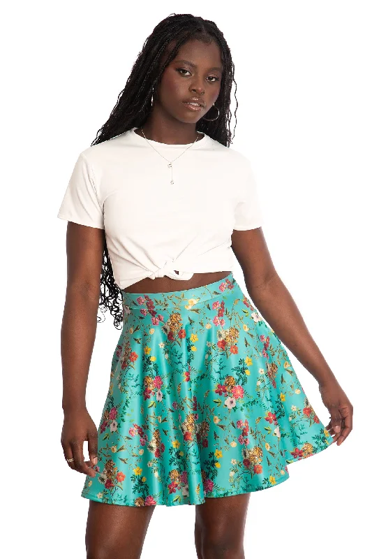 Score Huge Discounts Today!Tropical Tiger Pocket Skater Skirt