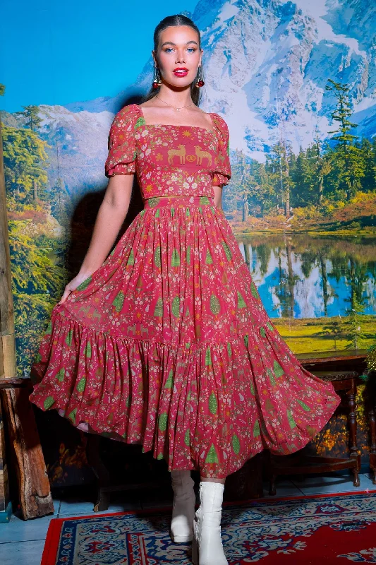 Flash Deals – Act Quickly!Wild Christmas Two Tier Sheer Midaxi Skirt