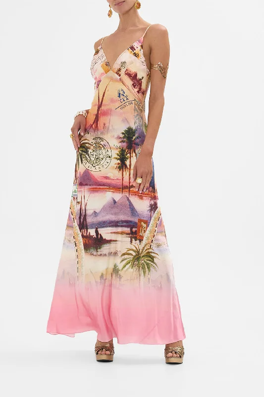 Get It Before It’s Gone!V NECK FULL LENGTH BIAS SLIP DRESS MILLAS GOT MAIL