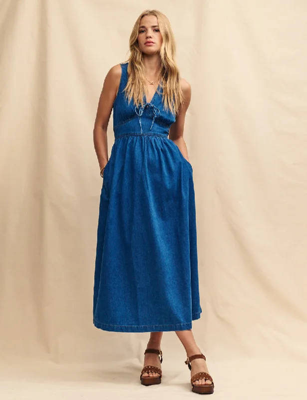 Everything Must Go!Blue Denim Astra Midi Dress