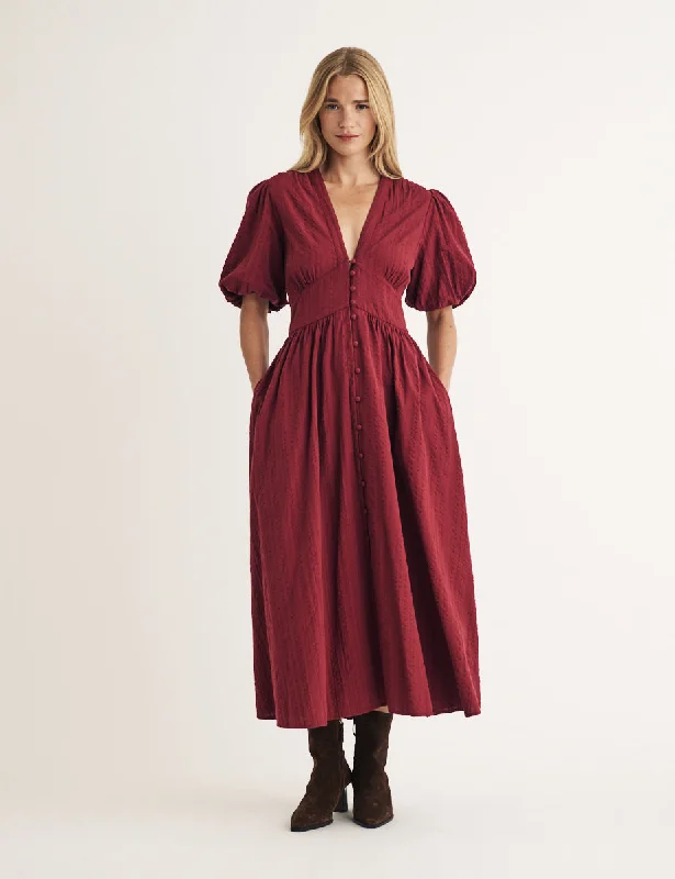 Shop Smart, Save Big!Burgundy Starlight Midi Dress