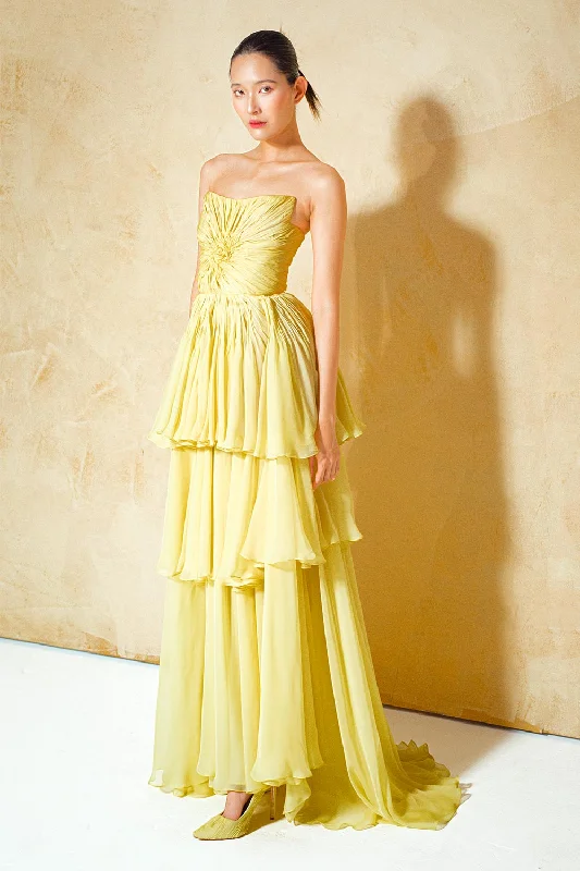 Don’t Wait – Shop Today!Carnation Layered Twisted Organza Voile Floor Length Dress Don’t Wait – Shop Today!Carnation Layered Twisted Organza Voile Floor Length Dress
