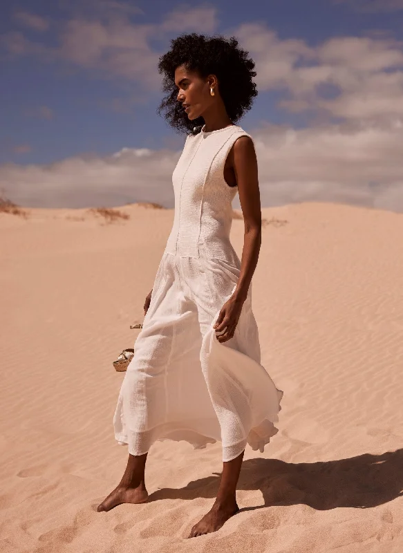 Your Dream Deal is Here!Cream Cotton Maxi Dress