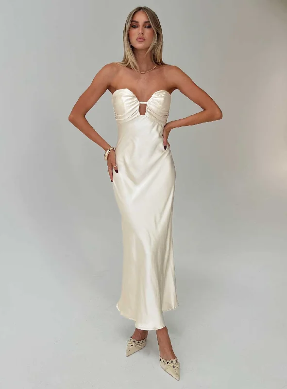 Don't Miss Out!Cyprian Strapless Maxi Dress Champagne