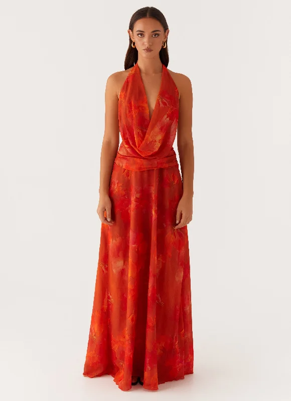 Stock Up and Save!Elysia Chiffon Maxi Dress - Amber