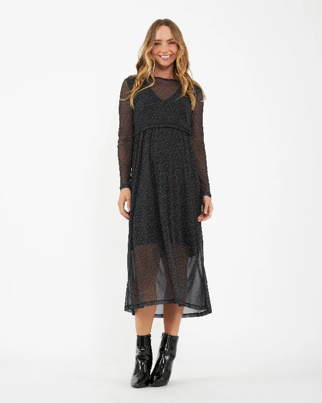 Massive Price Cuts!Jen Nursing Dress  Brown / Black