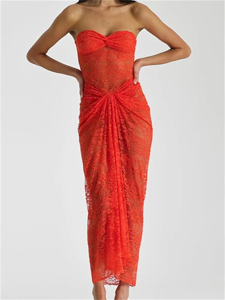 Hurry! While Supplies Last!Amy Fashion - Lace Floral See Through Tube Summer Party Clubwear for Women Strapless Off Shoulder Ruched Push Up Vestido Hurry! While Supplies Last!Amy Fashion - Lace Floral See Through Tube Summer Party Clubwear for Women Strapless Off Shoulder Ruched Push Up Vestido