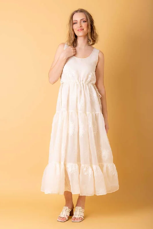 Your Exclusive Offer Awaits!Laura Maxi Dress Cream Embroidered