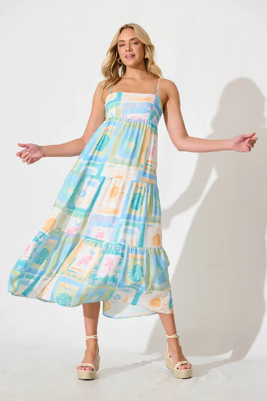 Save More Than Ever!Lisette Maxi Dress In Bright Multi Patchwork
