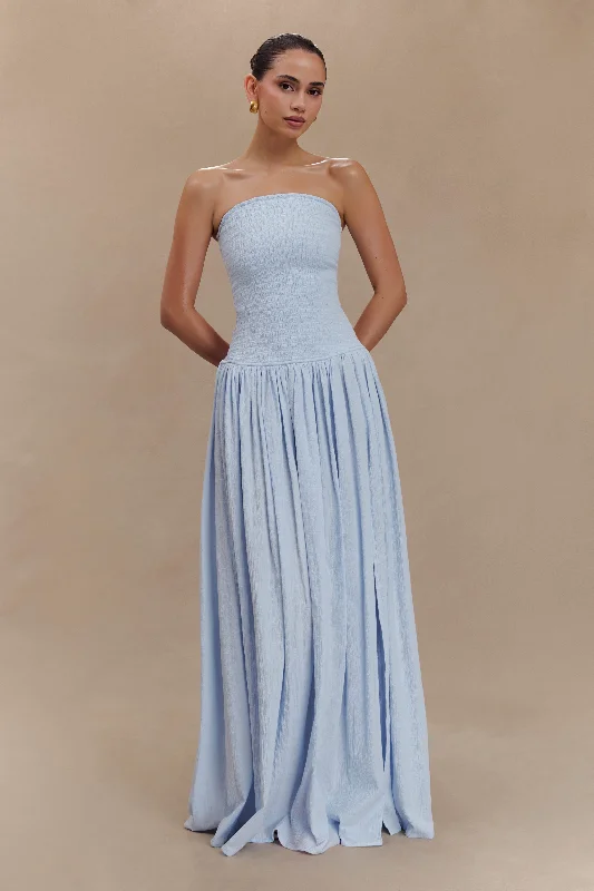 Save More When You Shop More!Maureen Cotton Shirring Maxi Dress - Powder Blue