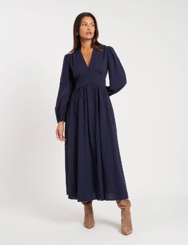 Biggest Sale of the Season!Navy Long Sleeve Starlight Midi Dress