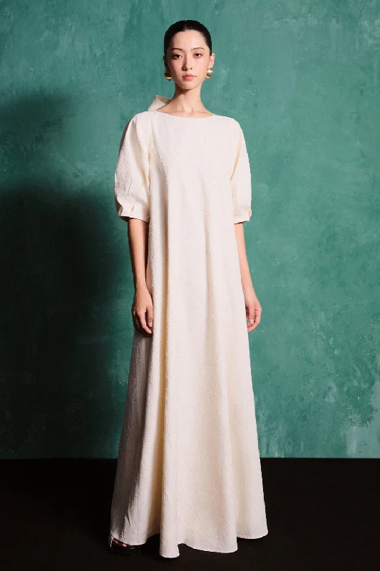 Your Chance to Save is Now!Zayla Tent Puffy Sleeved Foam Floor Length Dress