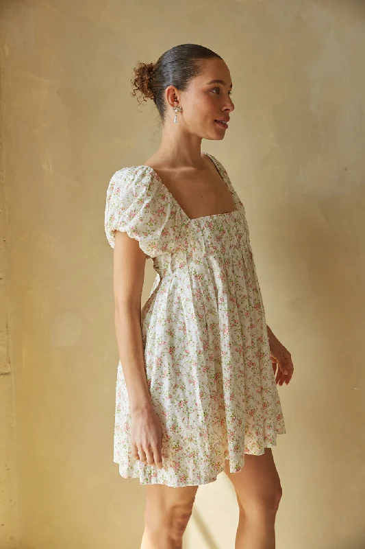 Your Shopping Wish, Our Discount Command!Carla Floral Tie Back Babydoll Mini Dress Your Shopping Wish, Our Discount Command!Carla Floral Tie Back Babydoll Mini Dress