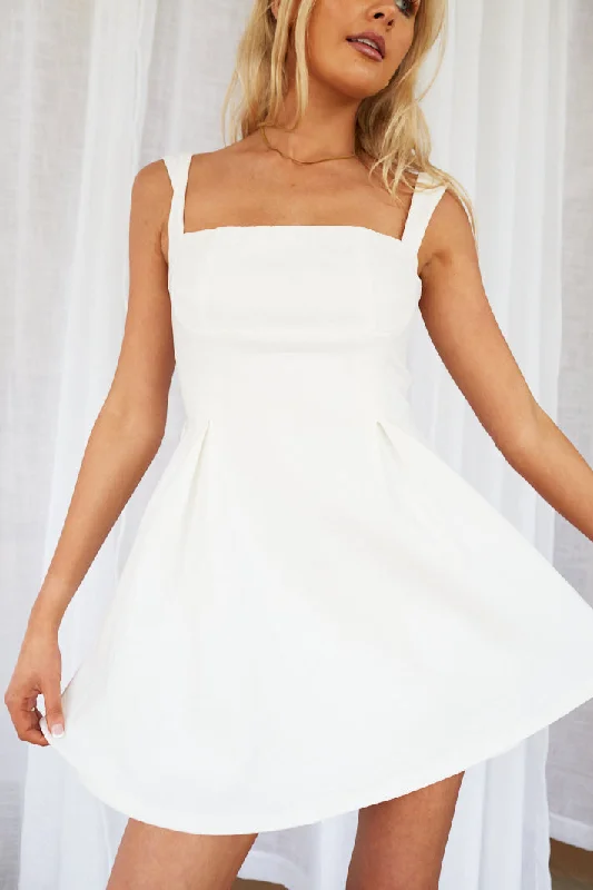 Shop Today, Save Tomorrow!CHERYLYN TIED BACK MINI DRESS - White