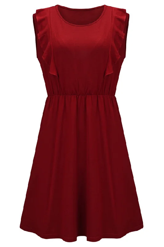 Unmissable Offers Await!Comfortable Breastfeeding Ruffled Fashion Solid Color Dress