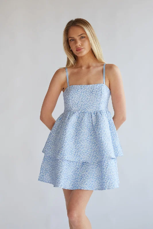 The Sale You’ve Been Waiting For!Eileen Floral Jacquard Tiered Babydoll Mini Dress
