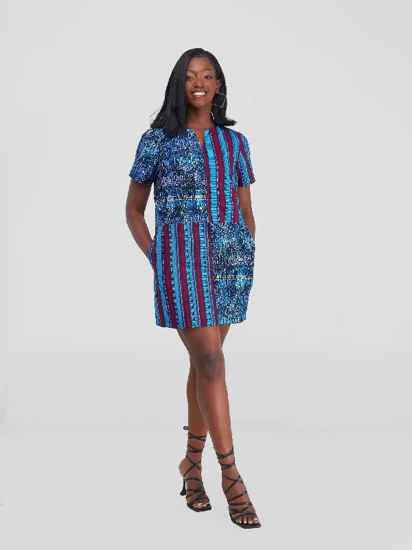 Everything Must Go!House Of Gladys Horizon Shift Dress - Blue