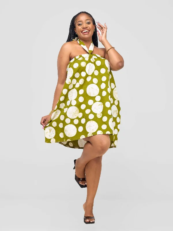 Shop the Hottest Deals!Inroses Hub Batik Dress - Olive Green