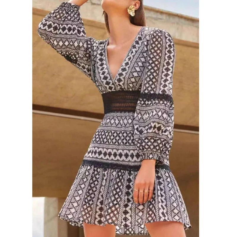 Get the Best for Less!KittenAlarm - Ivanna Eyelet Mini Dress