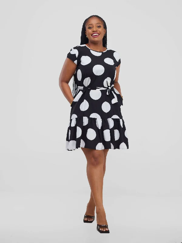 Don't Miss Out!Lizola Adaego Polka Dot Shift Dress - Black / White