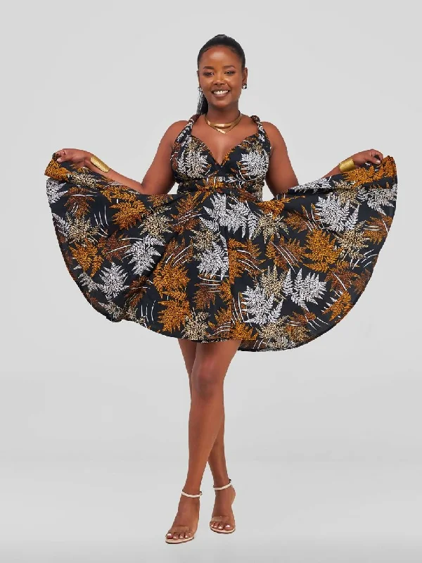 Get More, Spend Less – Shop Now!Merli Africa Summer Infinity Dress - Black Floral