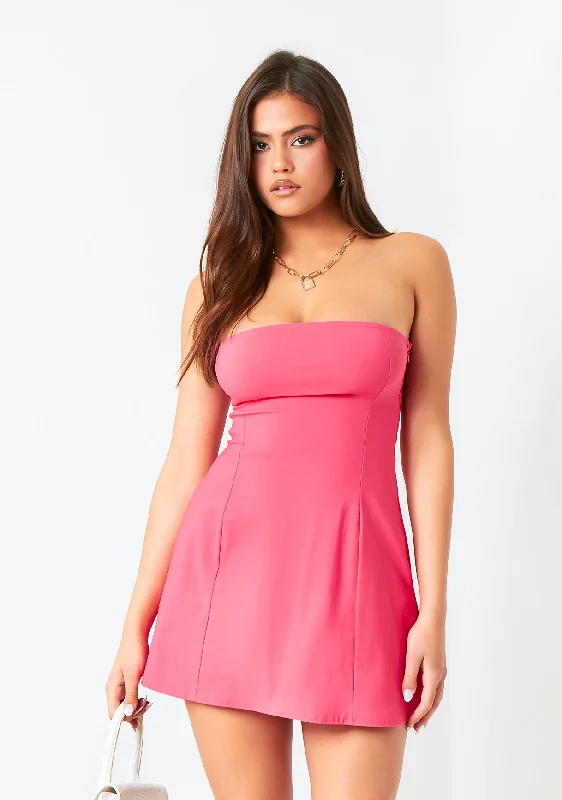 Exclusive Deals Just for You!Ophelia Pink Bengaline Bandeau Mini Dress