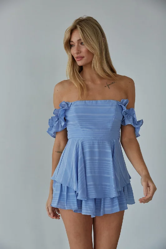 Must-Have Deals Inside!Presley Off-The-Shoulder Ruffle Romper