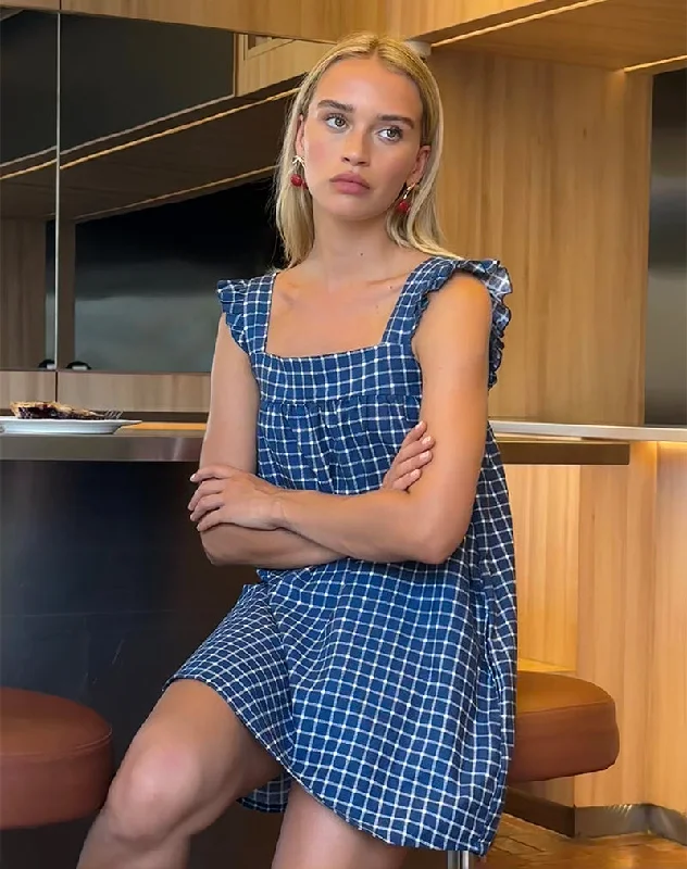 Grab Yours Before It’s Too Late!Sanaly Mini Dress in Navy Tartan Rami