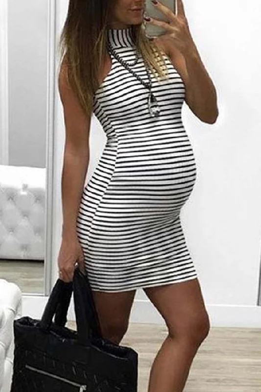 Shop Early, Save Big!Sexy Short Bodycon Dress Maternity Striped Mini Dress