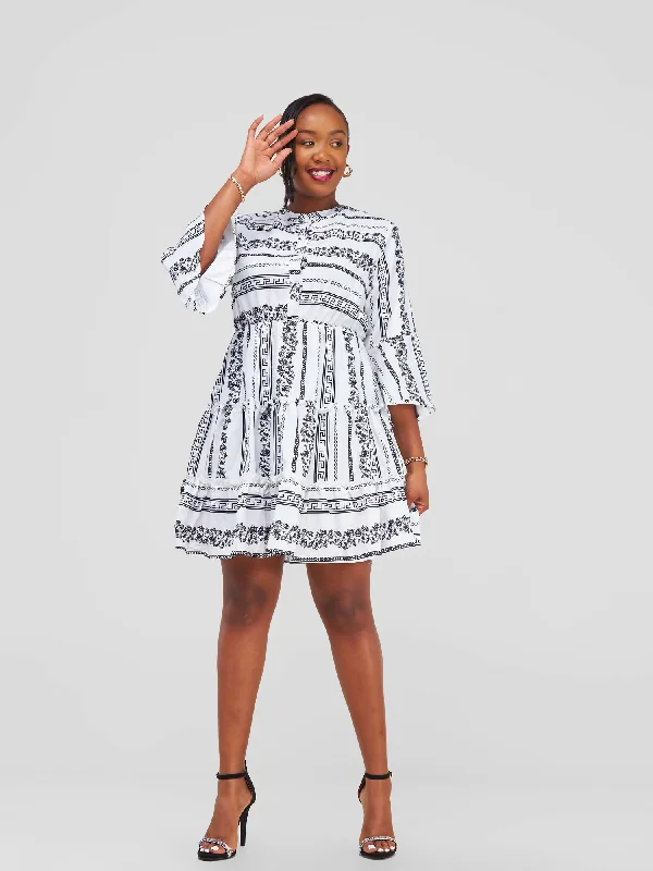Mega Sale Happening Now!Stylish Sisters Midi Dress - Black / White